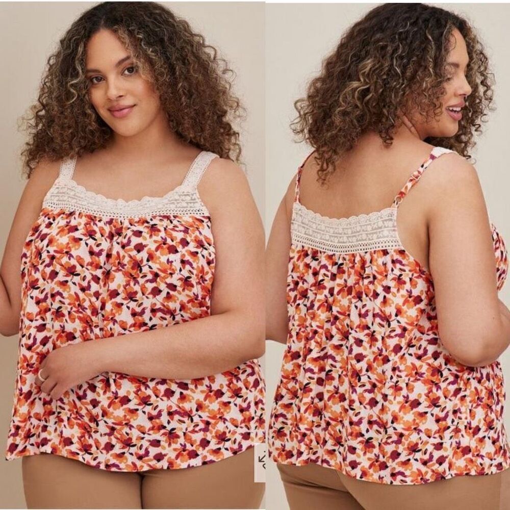 NWT TORRID GAUZE CROCHET DETAIL TANK SIZE 1X